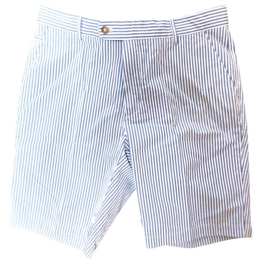 J. McLaughlin Men's 100% Cotton Blue & White Stripe Shorts NEW w/Tag Size 33